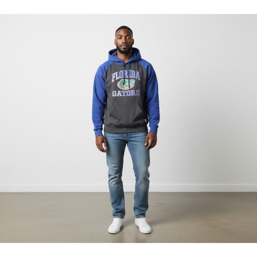 Vintage Florida Gators UF Fleece Hoodie Adult Size Medium Blue Gray Printed Logo
